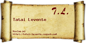Tatai Levente névjegykártya
